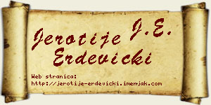 Jerotije Erdevički vizit kartica